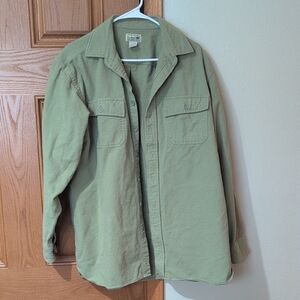 LL Bean Men's Green Chamois Flannel